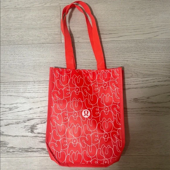 Lululemon Red Small Tote Bag Button Closure - Picture 3 of 4